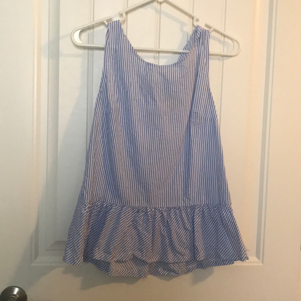 Jcrew Factory blue and white stripe top xxs